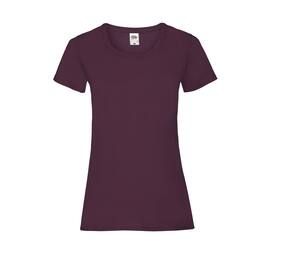 Fruit of the Loom SC600 - T-shirt da donna in cotone Lady-Fit Burgundy