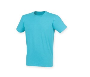 Skinnifit SF121 - T-shirt da uomo in cotone elasticizzato Surf Blue