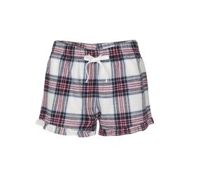 SF Women SK082 - Pantaloncini del pigiama White / Pink Check