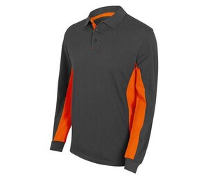 VELILLA V5514 - POLO BICOLORE MANICA LUNGA Grey/ Orange