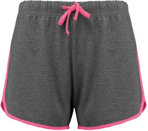 Proact PA1021 - Pantaloncini donna sportivi Grey Heather / Fluo Pink
