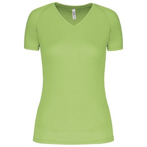 Proact PA477 - T-shirt donna sportiva a manica corta scollo a V Verde lime