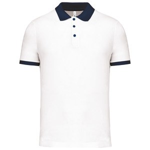 Proact PA489 - Polo piqué uomo performance White / Sporty Navy