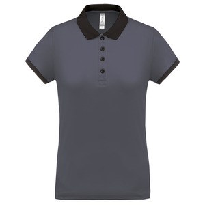 Proact PA490 - Polo piqué donna performance Sporty Grey / Black