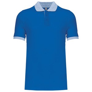 Kariban K258 - Polo piqué uomo bicolore Light royal blue / Oxford grey