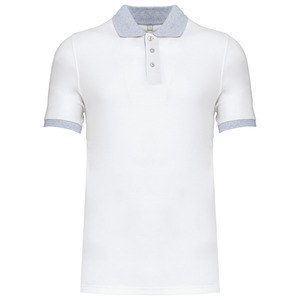 Kariban K258 - Polo piqué uomo bicolore White / Oxford grey