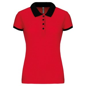 Kariban K259 - Polo piqué donna bicolore Rosso / Nero