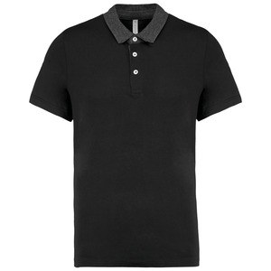 Kariban K260 - Polo jersey uomo bicolore Black/Dark Grey Heather