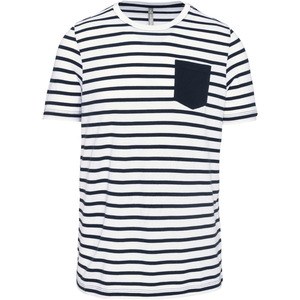 Kariban K378 - T-shirt manica corta a righe stile marinaio con tasca