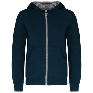 Kariban K486 - Felpa da bambino con cappuccio e zip Navy / Fine Grey