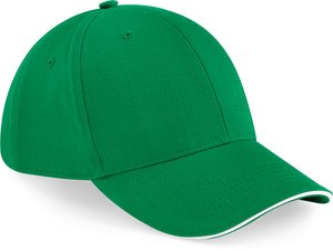 Beechfield B20 - Cappello da uomo Athleisure - 6 pannelli Verde prato / Bianco