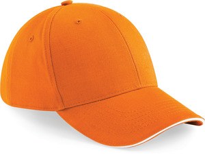 Beechfield B20 - Cappello da uomo Athleisure - 6 pannelli Orange / White