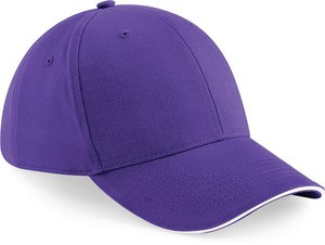Beechfield B20 - Cappello da uomo Athleisure - 6 pannelli Purple / White