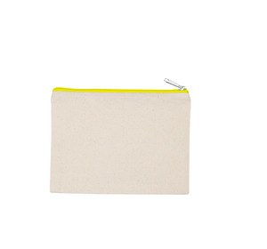 Kimood KI0721 - Pochette in tela di cotone - modello medio Natural / Fluorescent Yellow