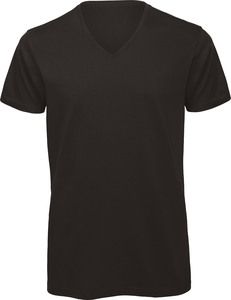 B&C CGTM044 - T-shirt da uomo con scollo a V Organic Inspire Black