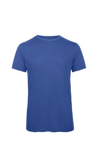 B&C CGTM055 - T-shirt girocollo da uomo Triblend Heather Royal Blue