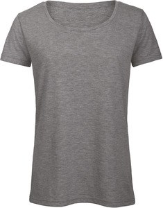 B&C CGTW056 - T-shirt girocollo da donna Triblend Heather Light Grey