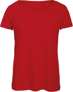 B&C CGTW056 - T-shirt girocollo da donna Triblend Rosso