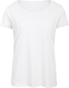B&C CGTW056 - T-shirt girocollo da donna Triblend White