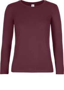 B&C CGTW08T - T-shirt manica lunga da donna #E190 Burgundy