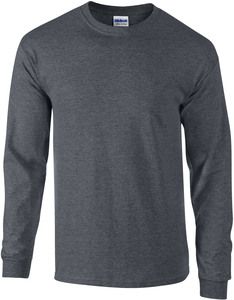 Gildan GI2400 - T-shirt da uomo a maniche lunghe in 100% cotone Dark Heather