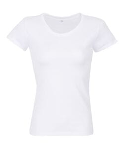 RTP Apparel 03260 - Cosmic 155 Women T Shirt Donna Tagliata E Cucita Manica Corta Bianco