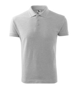 Malfini 203 - Polo da uomo in piquet gris chiné clair