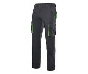 VELILLA V3024S - Pantaloni elasticizzati multitasche bicolore Nero / Verde lime