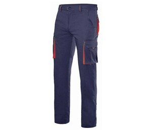VELILLA V3024S - Pantaloni elasticizzati multitasche bicolore Navy/Red