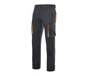 VELILLA V3024S - Pantaloni elasticizzati multitasche bicolore Black / Orange
