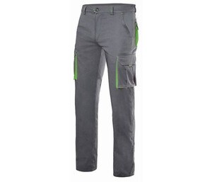VELILLA V3024S - Pantaloni elasticizzati multitasche bicolore Grey/Lime