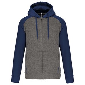 PROACT PA380 - Giacca in felpa unisex con zip e cappuccio bicolore