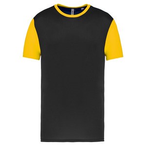 PROACT PA4023 - T-shirt manica corta bicolore adulto Black / Sporty Yellow