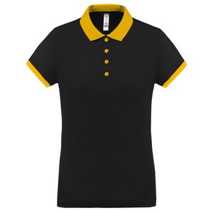 Proact PA490 - Polo piqué donna performance Black / Yellow