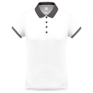 Proact PA490 - Polo piqué donna performance White / Sporty Grey