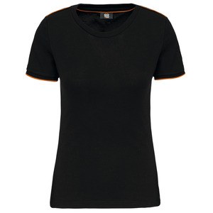 WK. Designed To Work WK3021 - T-shirt donna DayToDay maniche corte Black / Orange