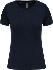 WK. Designed To Work WK3021 - T-shirt donna DayToDay maniche corte Navy / Light Royal Blue