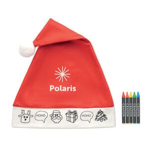 GiftRetail CX1505 - BONO PAINT Cappello Babbo Natale da bambini Rosso