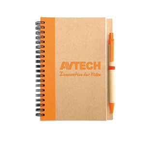 GiftRetail IT3775 - SONORA PLUS Blocnotes carta riciclata Arancio