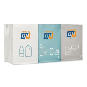 GiftRetail MO6154 - THREE BIN Set 3 buste in RPET Multicolore