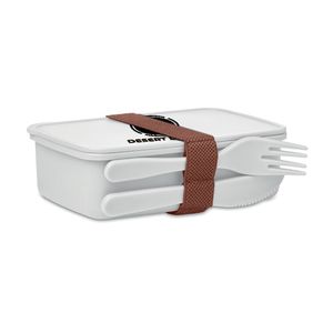 GiftRetail MO6254 - SUNDAY Portapranzo con posate Bianco