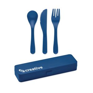 GiftRetail MO6661 - RIGATA Set di posate in PP Blue