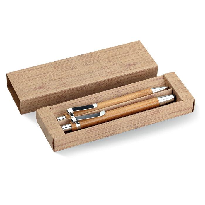 GiftRetail MO8111 - BAMBOOSET Set penna e matita in bambu