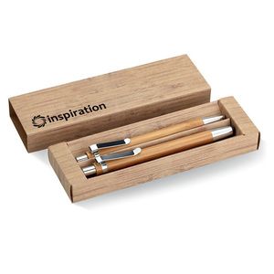 GiftRetail MO8111 - BAMBOOSET Set penna e matita in bambu Wood