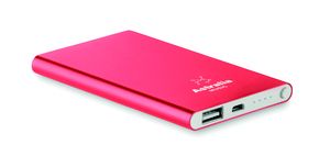 GiftRetail MO8735 - POWERFLAT Power bank in alluminio da 400 Rosso