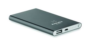 GiftRetail MO8735 - POWERFLAT Power bank in alluminio da 400 Titanium