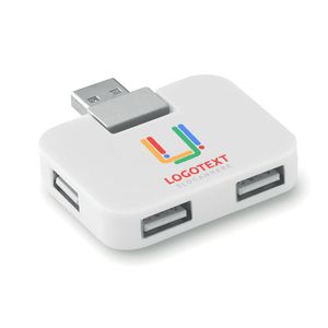 GiftRetail MO8930 - SQUARE Multipresa USB Bianco