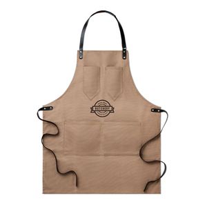 GiftRetail MO9237 - CHEF Grembiule rifinito in pelle Taupe
