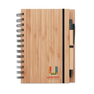GiftRetail MO9435 - BAMBLOC Notebook in bamboo con penna Wood