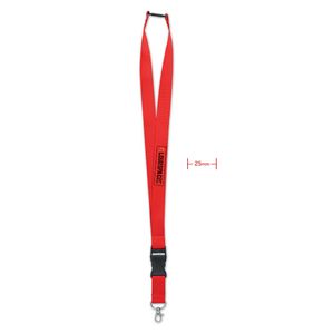 GiftRetail MO9661 - WIDE LANY Lanyard con gancio in metallo Rosso